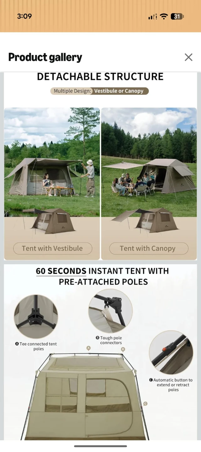Naturehike 4 Person 4 Season Cabin Tent - photo 4