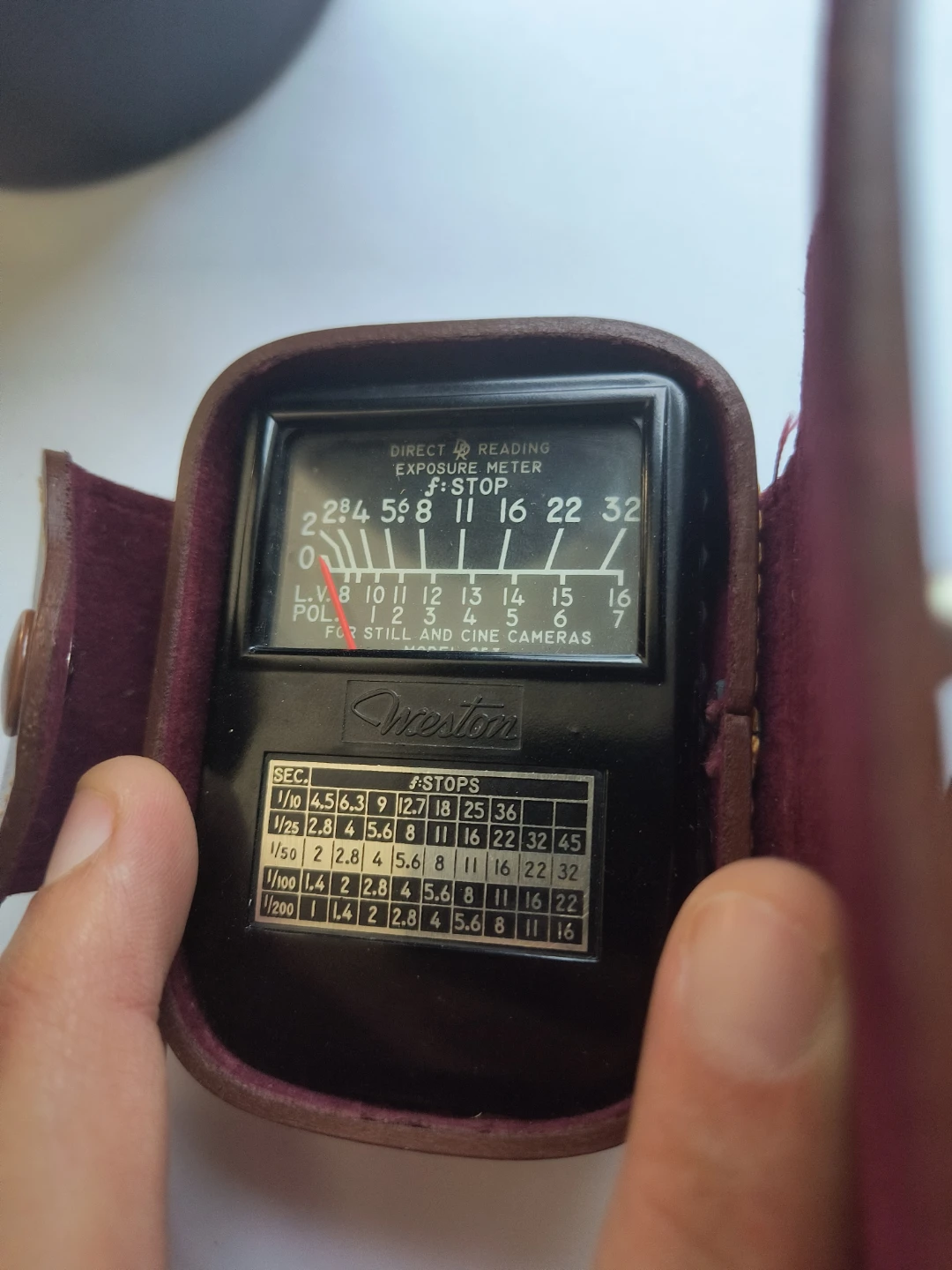 Working Vintage Weston Direct Reading Exposure Meter with Case - photo 2