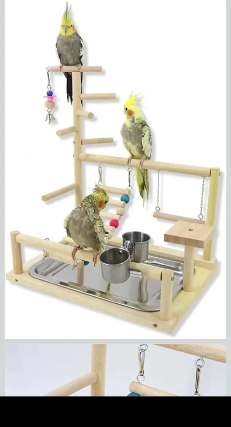 New Parrot Playstand Perch - Interactive Swing, Climbing Ladder - photo 2