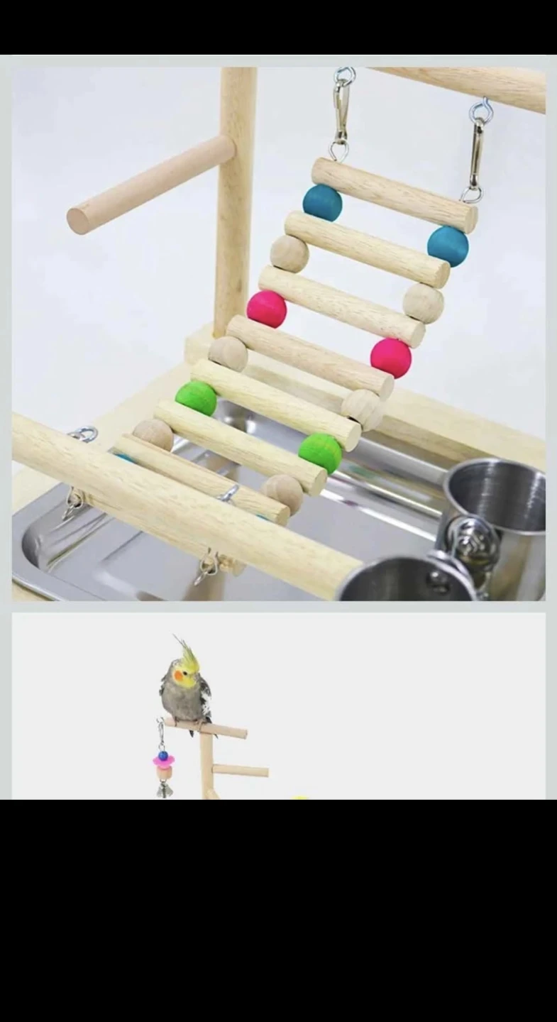 New Parrot Playstand Perch - Interactive Swing, Climbing Ladder - photo 4