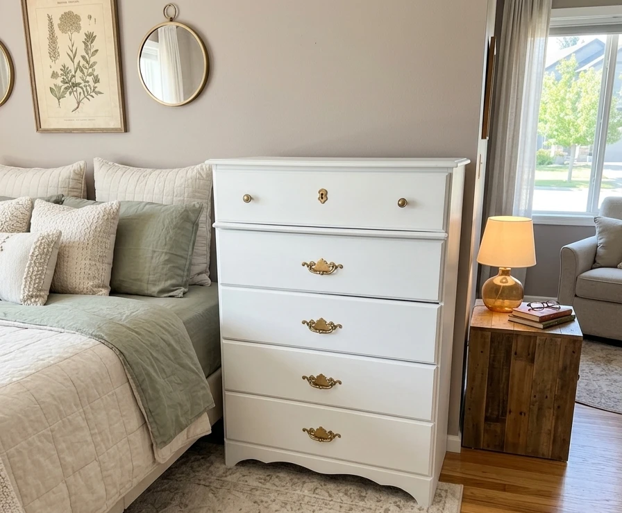 White 5-Drawer Chest