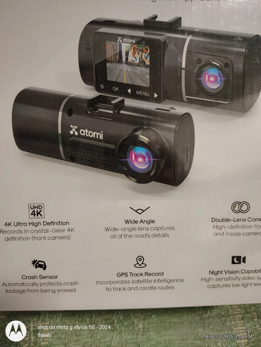 Atomi 4K Dual Lens Dash Cam - photo 2