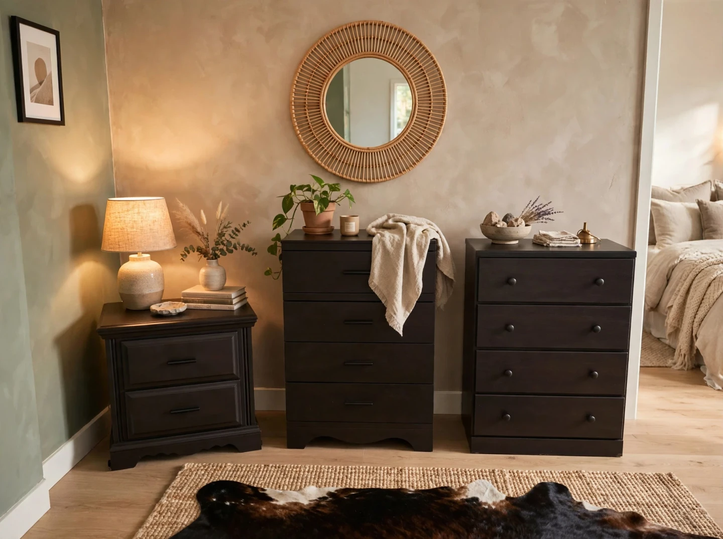 Nightstand and Dressers Set