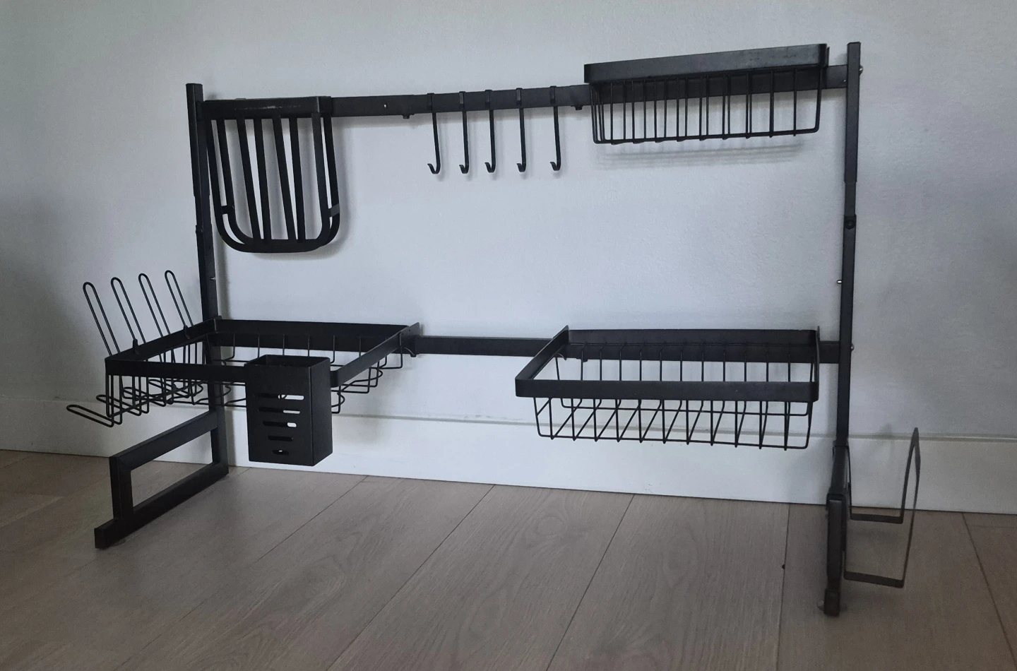 Black Metal Over-the-Sink Dish Drying Rack