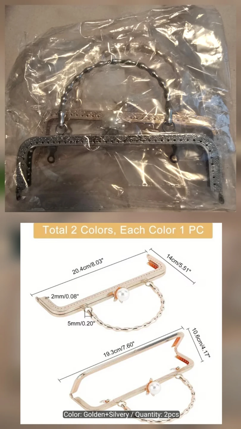 DIY Beaded Purse Making Kit Lot: Frame, Faux Pearls &  Beads - photo 2