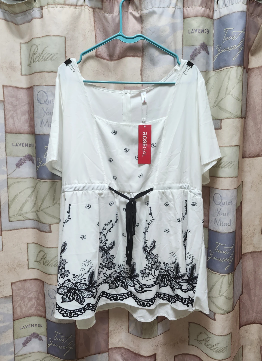 ROSEGAL Women's White Floral Print Top