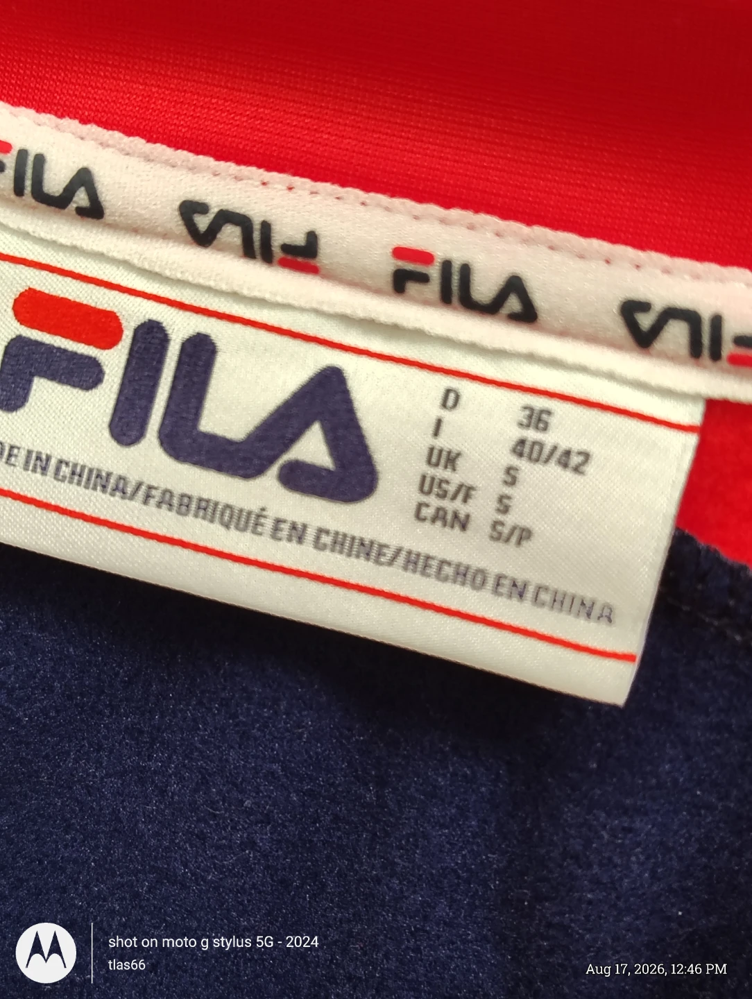 Fila Sandy Track Jacket - Navy/Red/White - Size S - photo 2