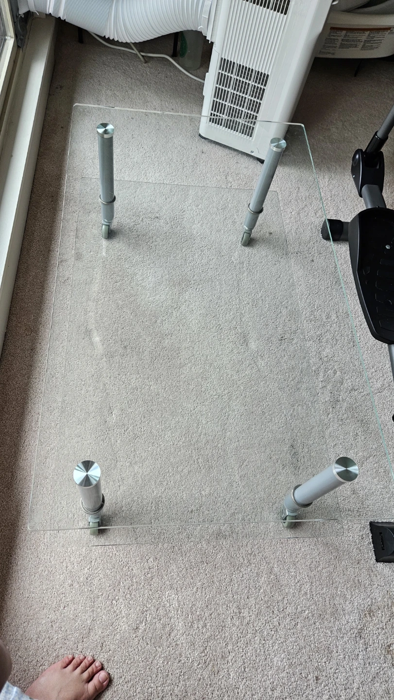 Clear Glass Coffee Table with Metal Legs