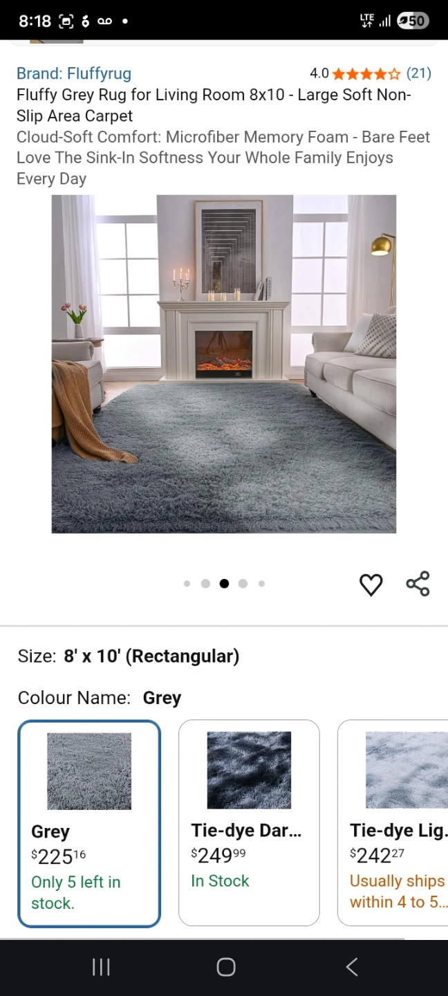 Fluffyrug Grey Area Rug 8x10 - photo 3