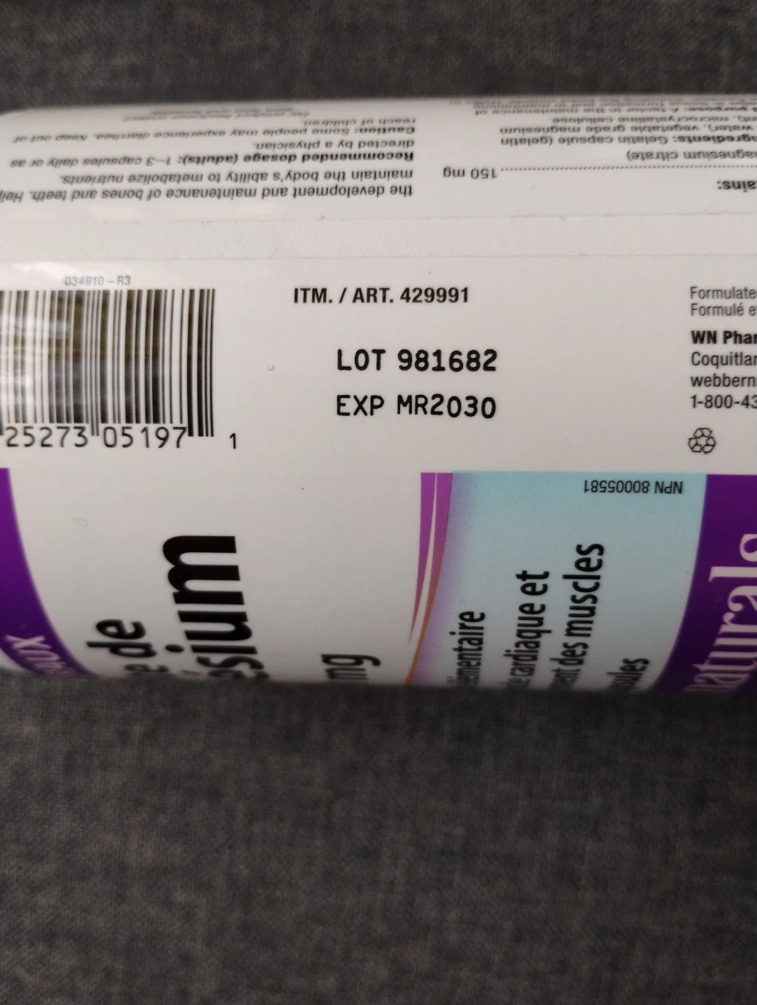 New 300 count Webber Naturals Magnesium Citrate Capsules - photo 2
