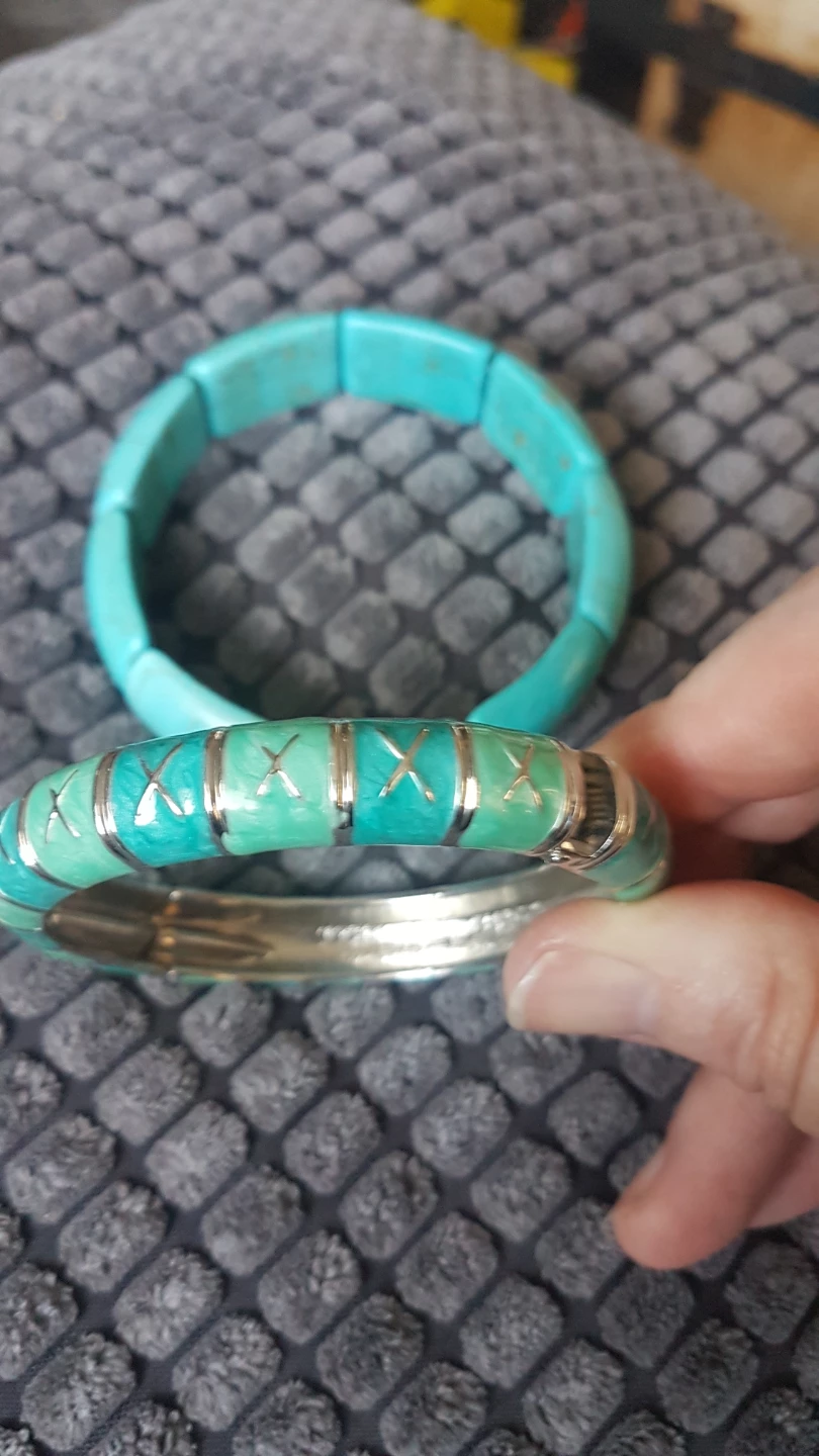 Turquoise Beaded & Bangle Bracelets Set - photo 3