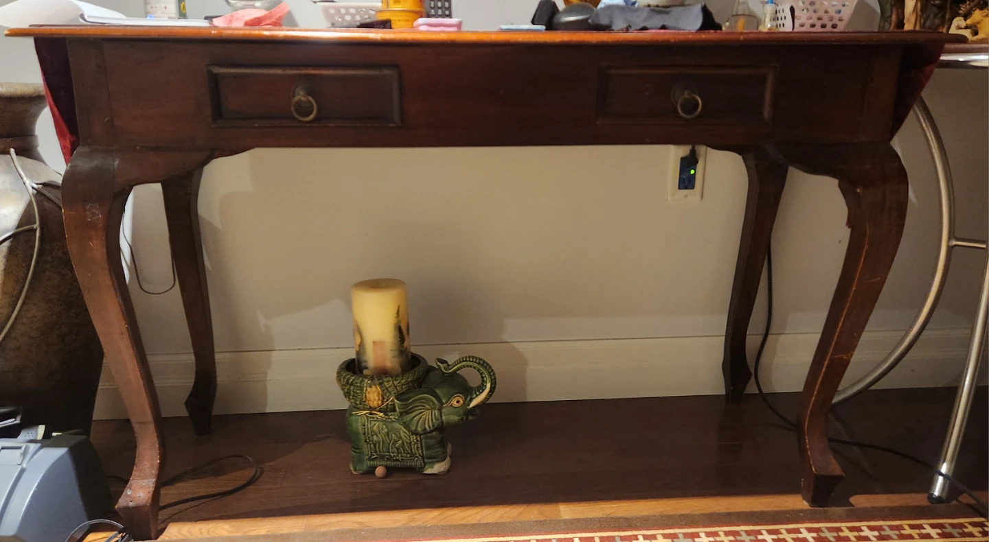 Vintage Wooden Console Table with Drawers