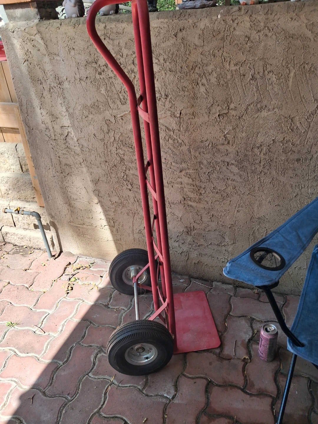 Red Hand Truck Dolly with Pneumatic Tires
