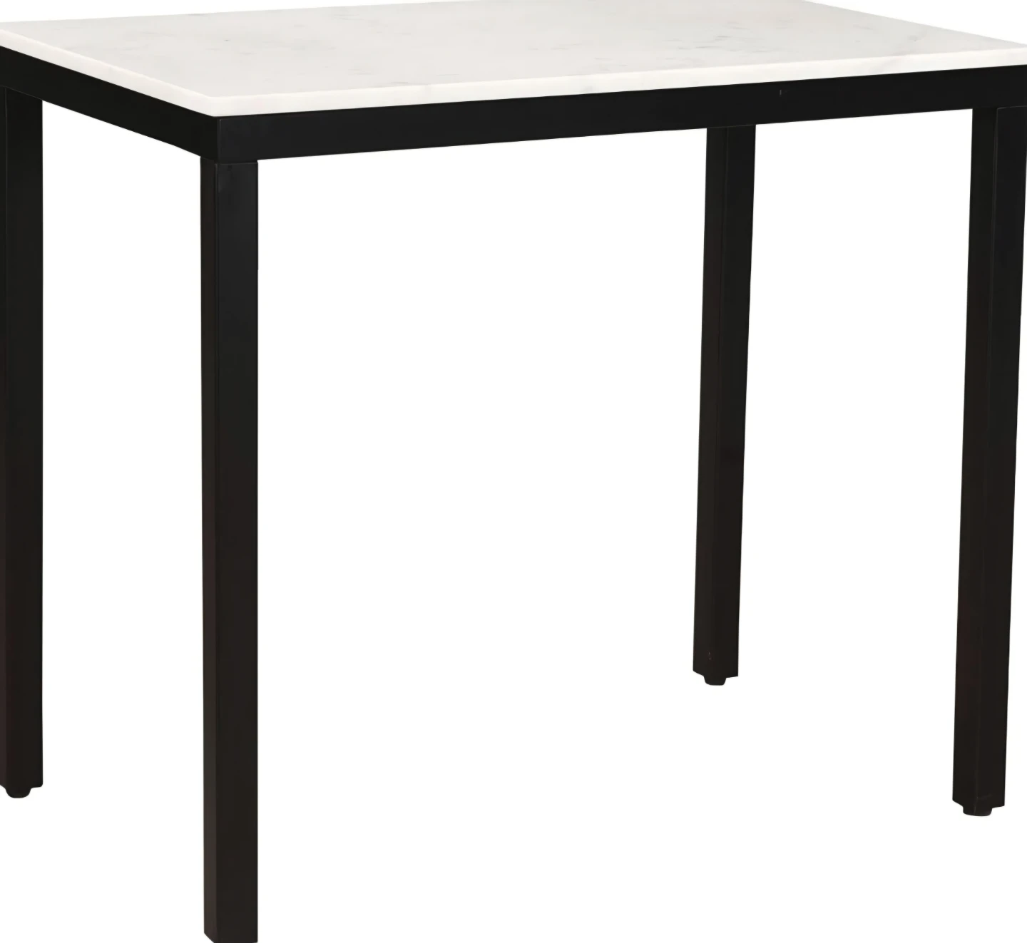 White Reak Marble Top  Small Desk with Black Metal Frame - photo 3