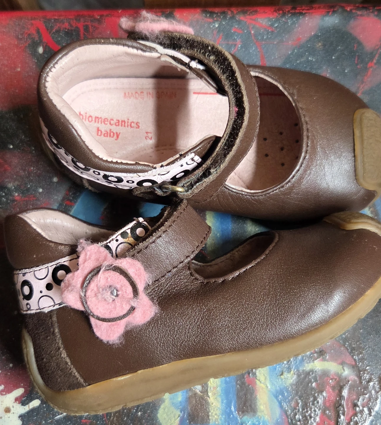 Biomechanics Baby Brown Mary Jane Shoes Size 21 - photo 2