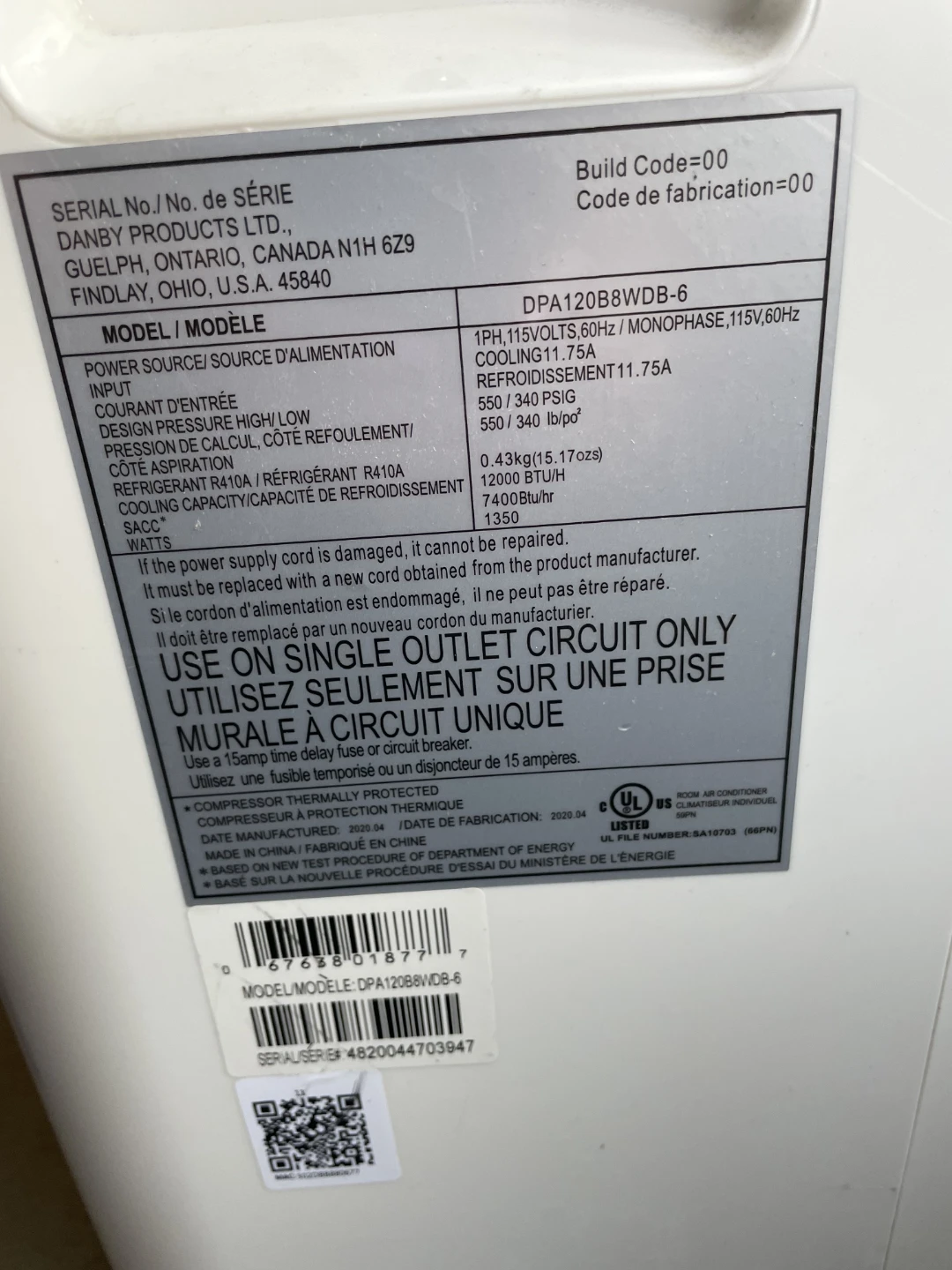 Danby air conditioner - photo 3