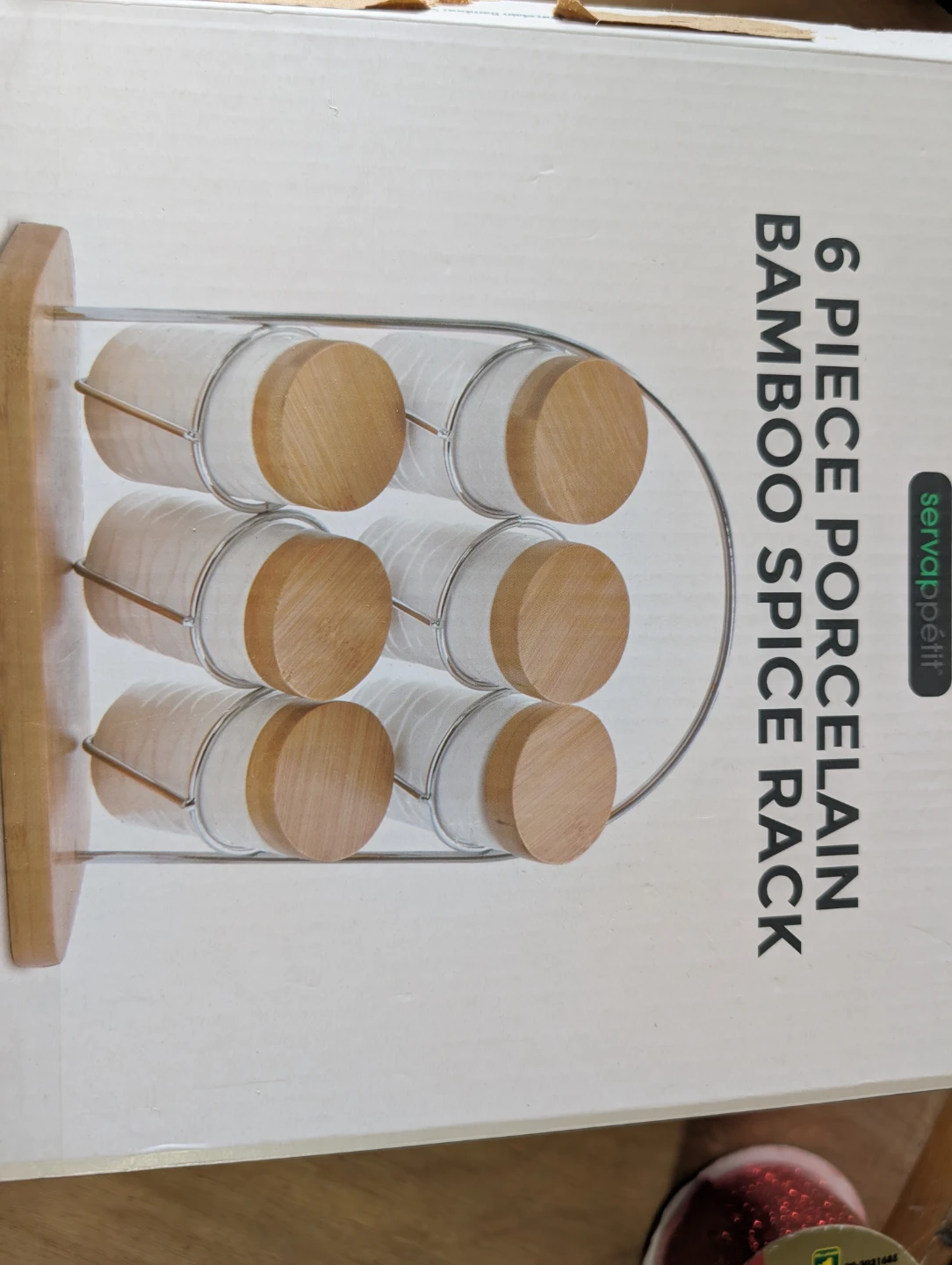 Servappétit 6 Piece Porcelain Bamboo Spice Rack