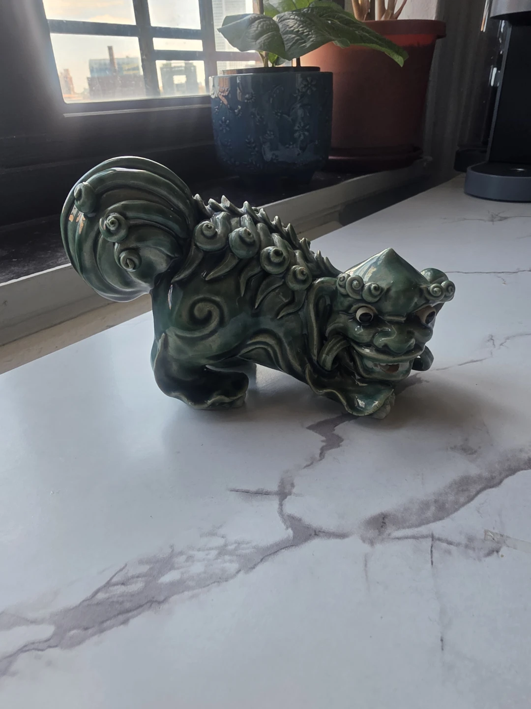 Green Ceramic Foo Dog Statue - photo 4