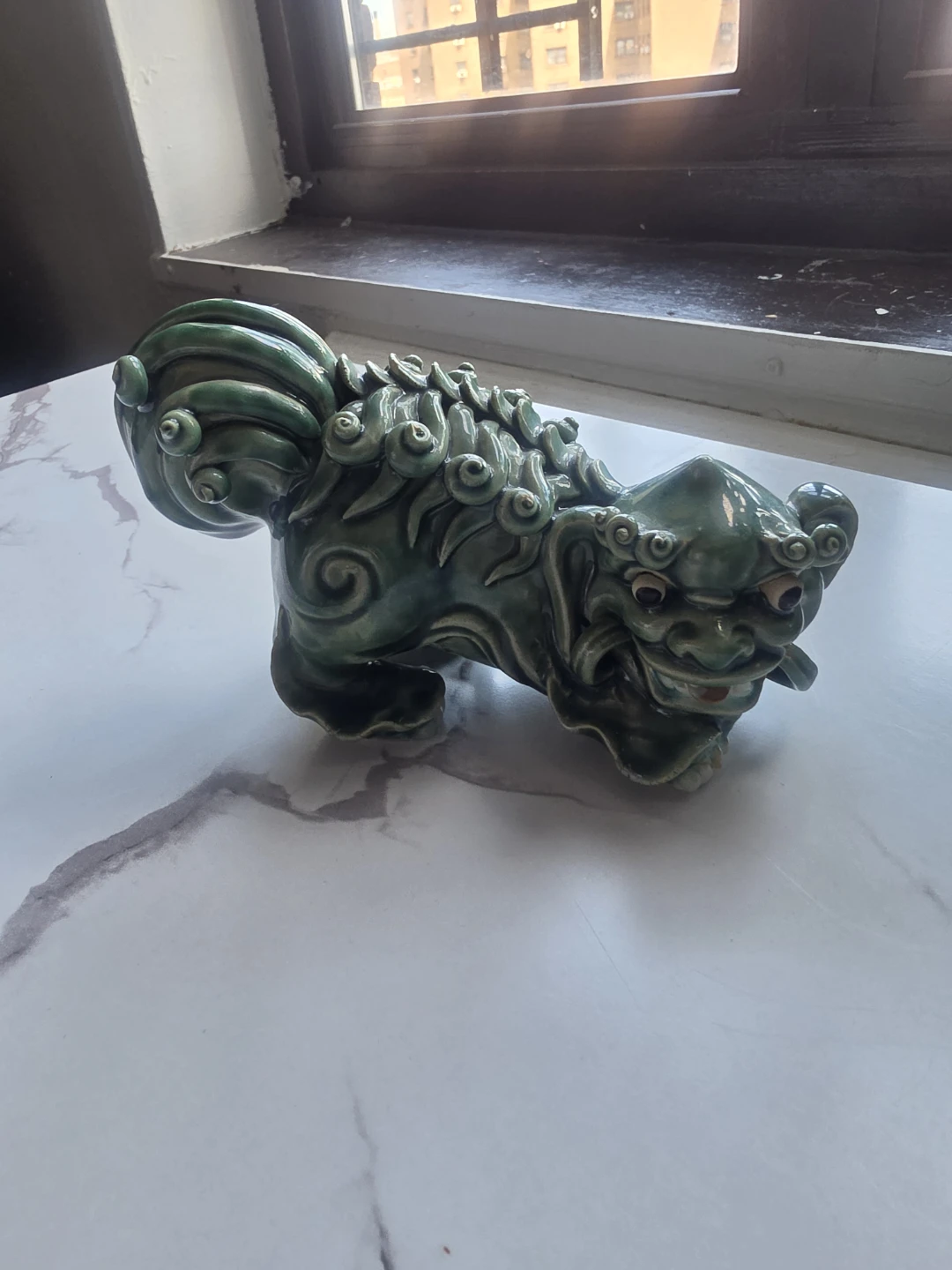 Green Ceramic Foo Dog Statue - photo 5
