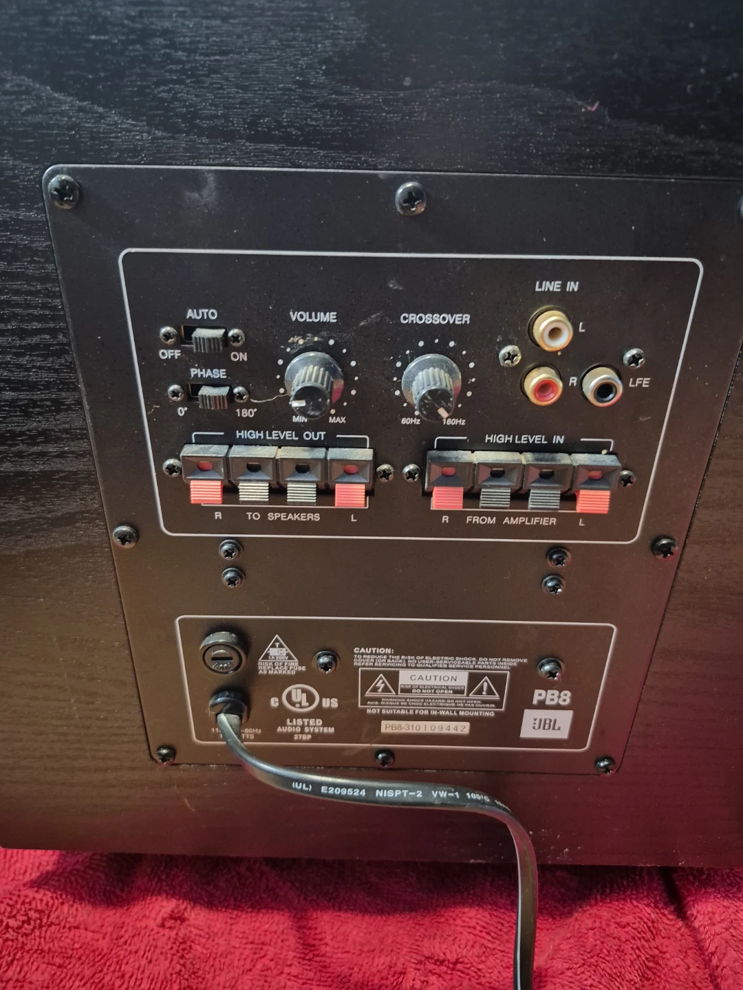 JBL PB8 Powered Subwoofer - photo 2