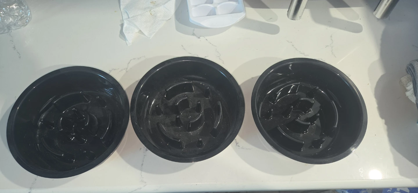 Set of 3 Black Pet Slow Feeder Bowls - photo 2