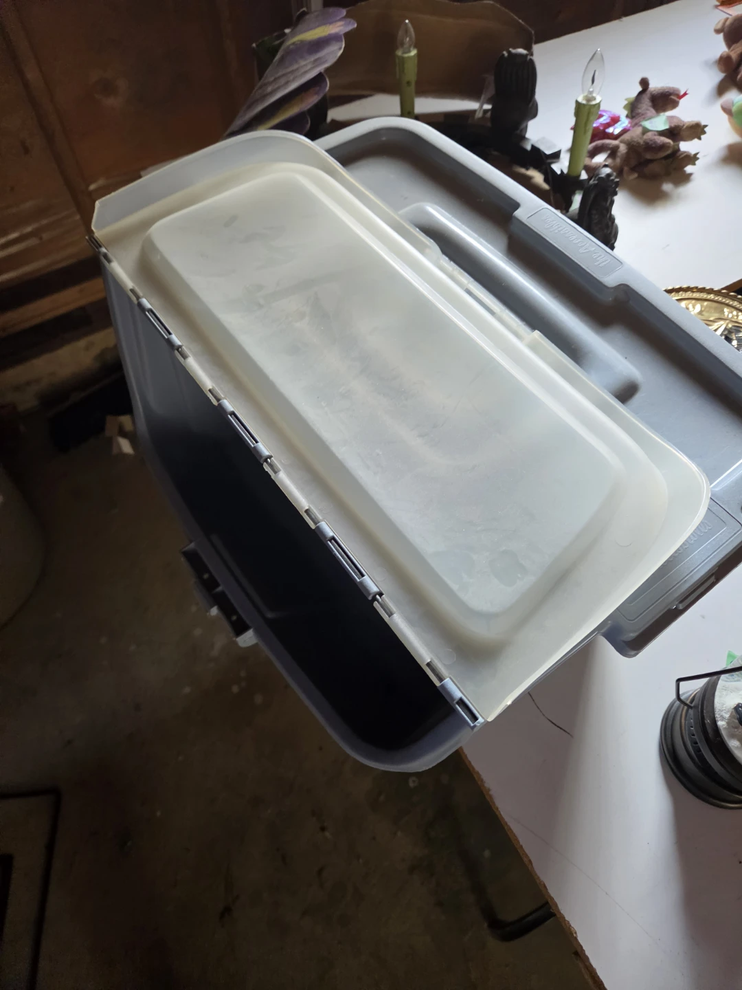 Grey Storage Bin with Lid - photo 2