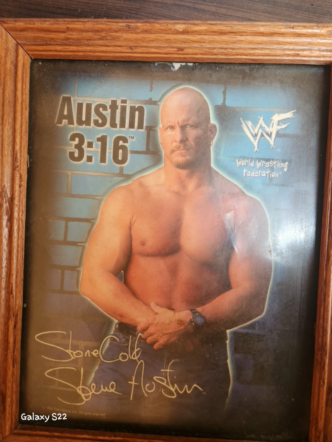 Framed Austin 3:16 WWF Photo
