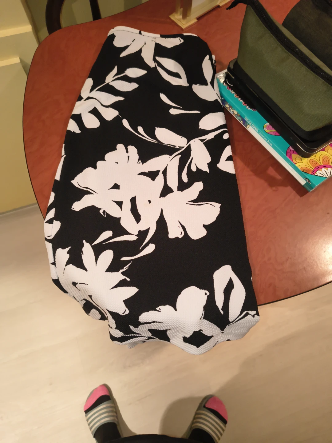 Calvin Klein Black & White Floral Skirt