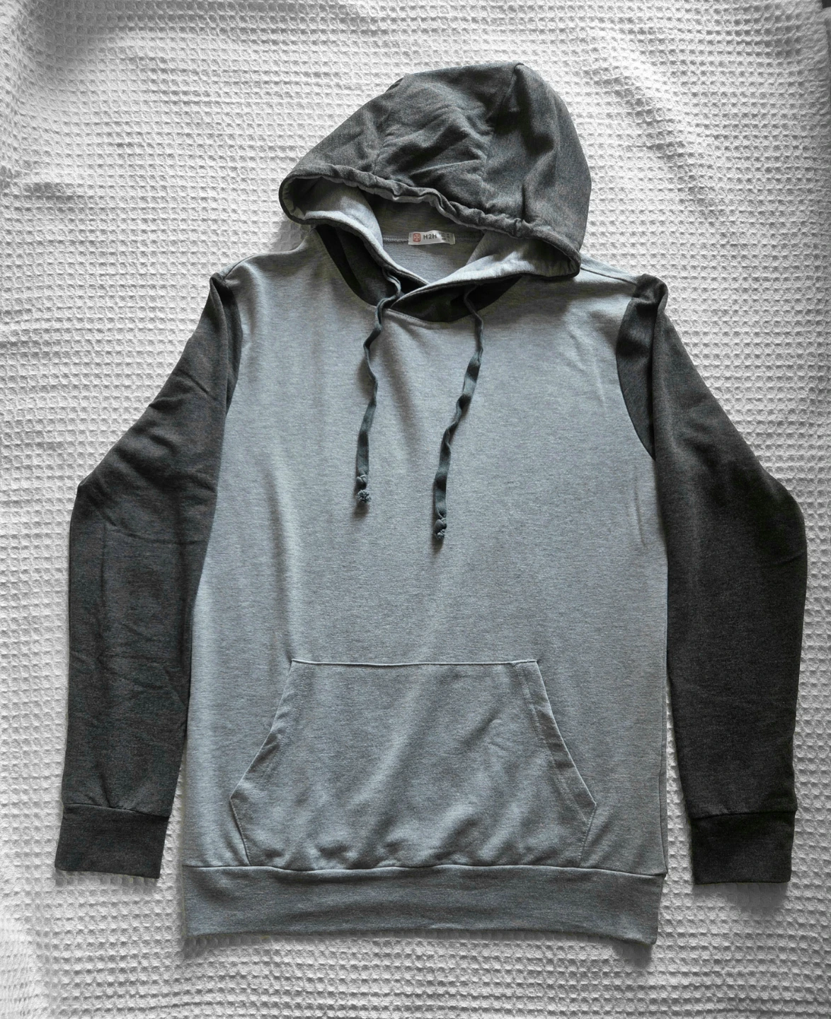 H2H Gray Colorblock Men’s Hoodie Size M Casual Pullover - photo 2