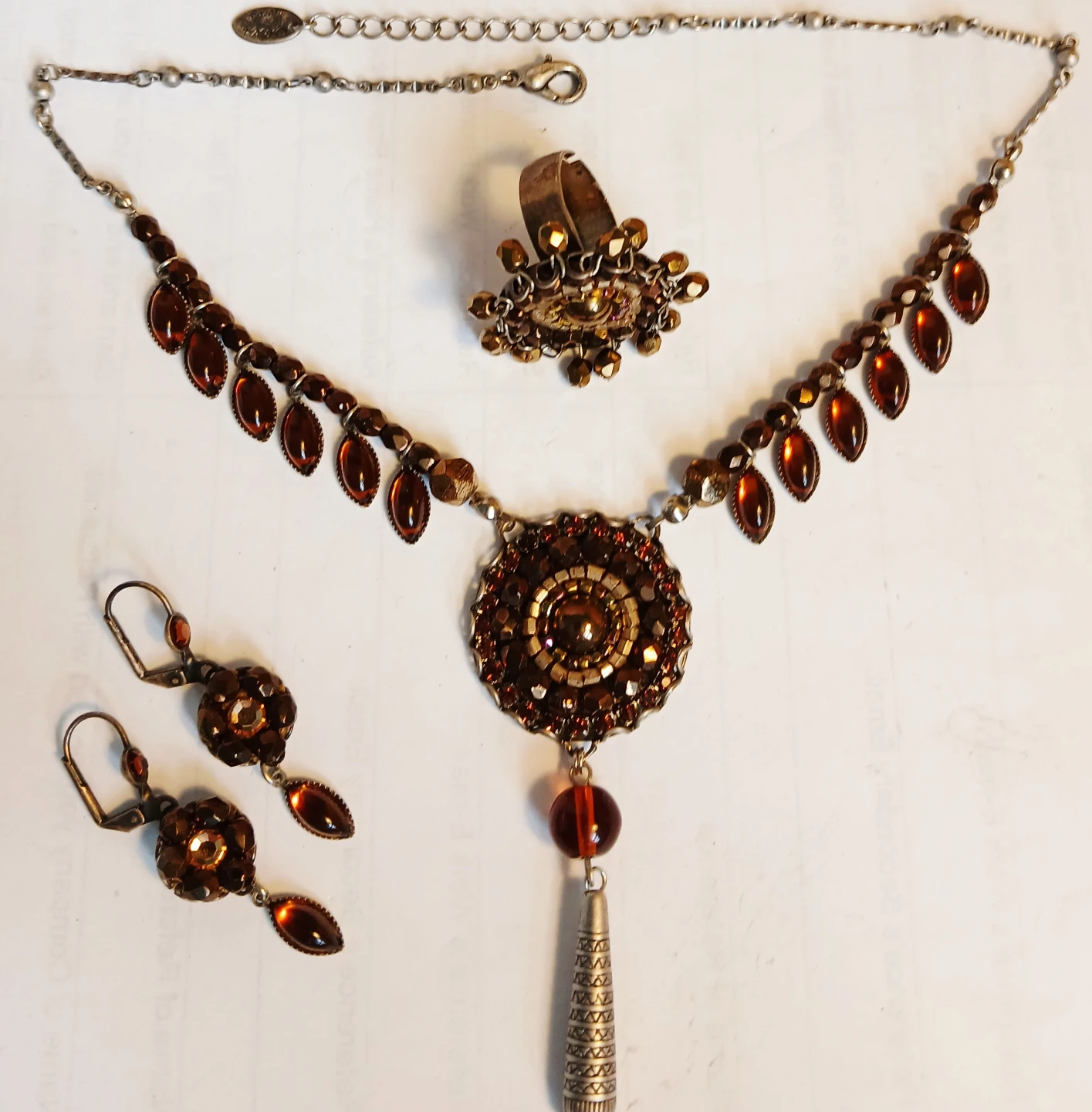 Bohemian Style Necklace, Earring, and Ring Set - photo 3