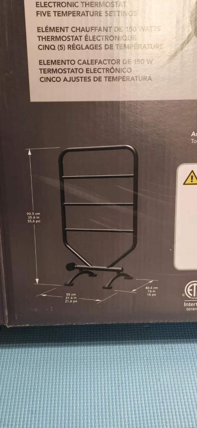 Richelieu Four-Bar Standalone Towel Warmer (Black Finish)