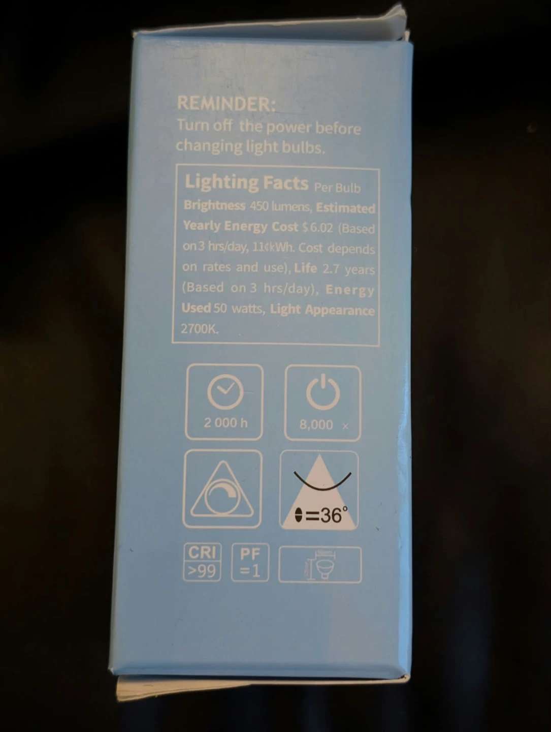 50W 120V Halogen GU10 Warm White Spot Light Bulb - photo 4