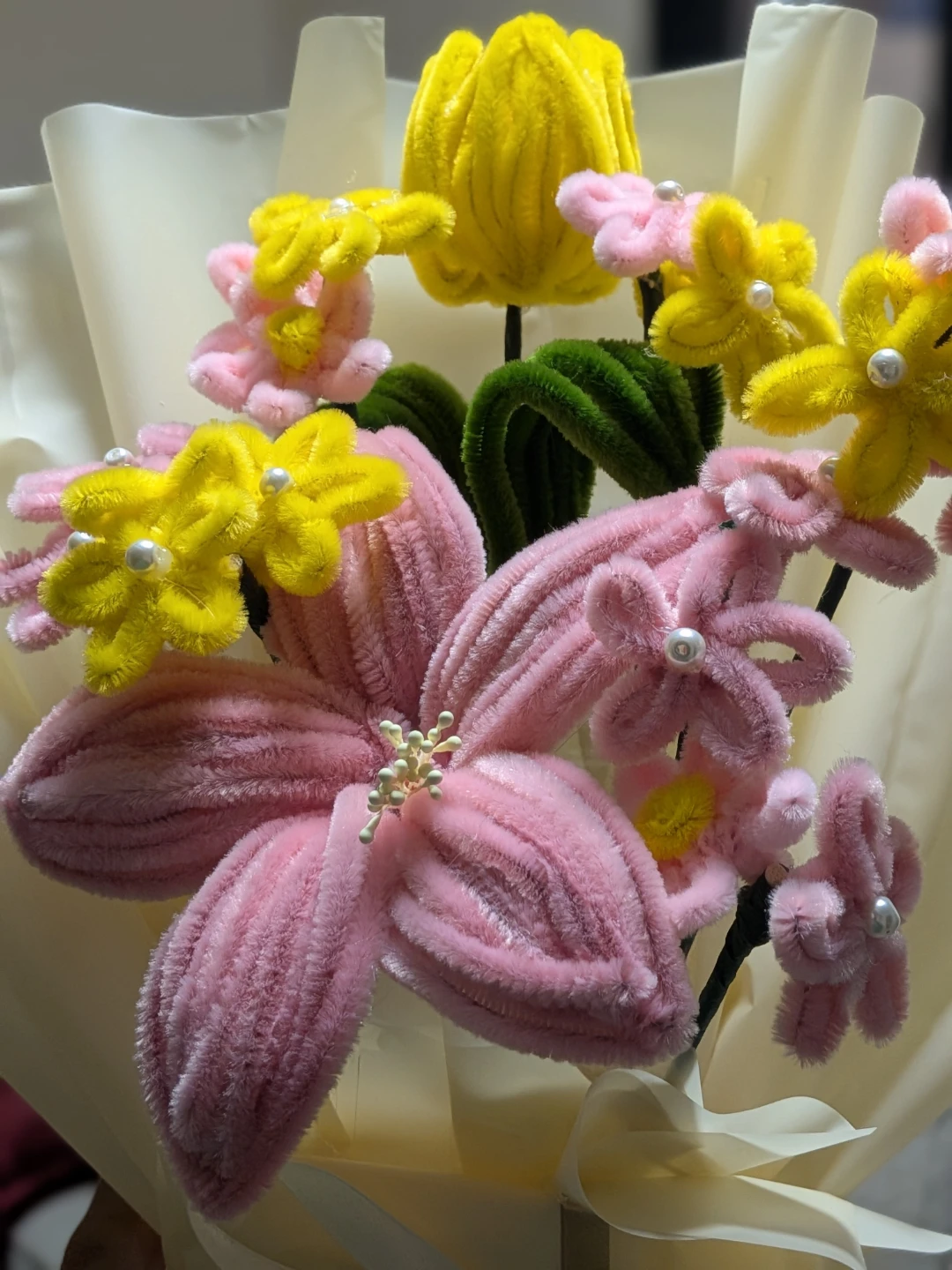 Nush customized Pipe Cleaner Flower Bouquet - Pink, Yellow - photo 4