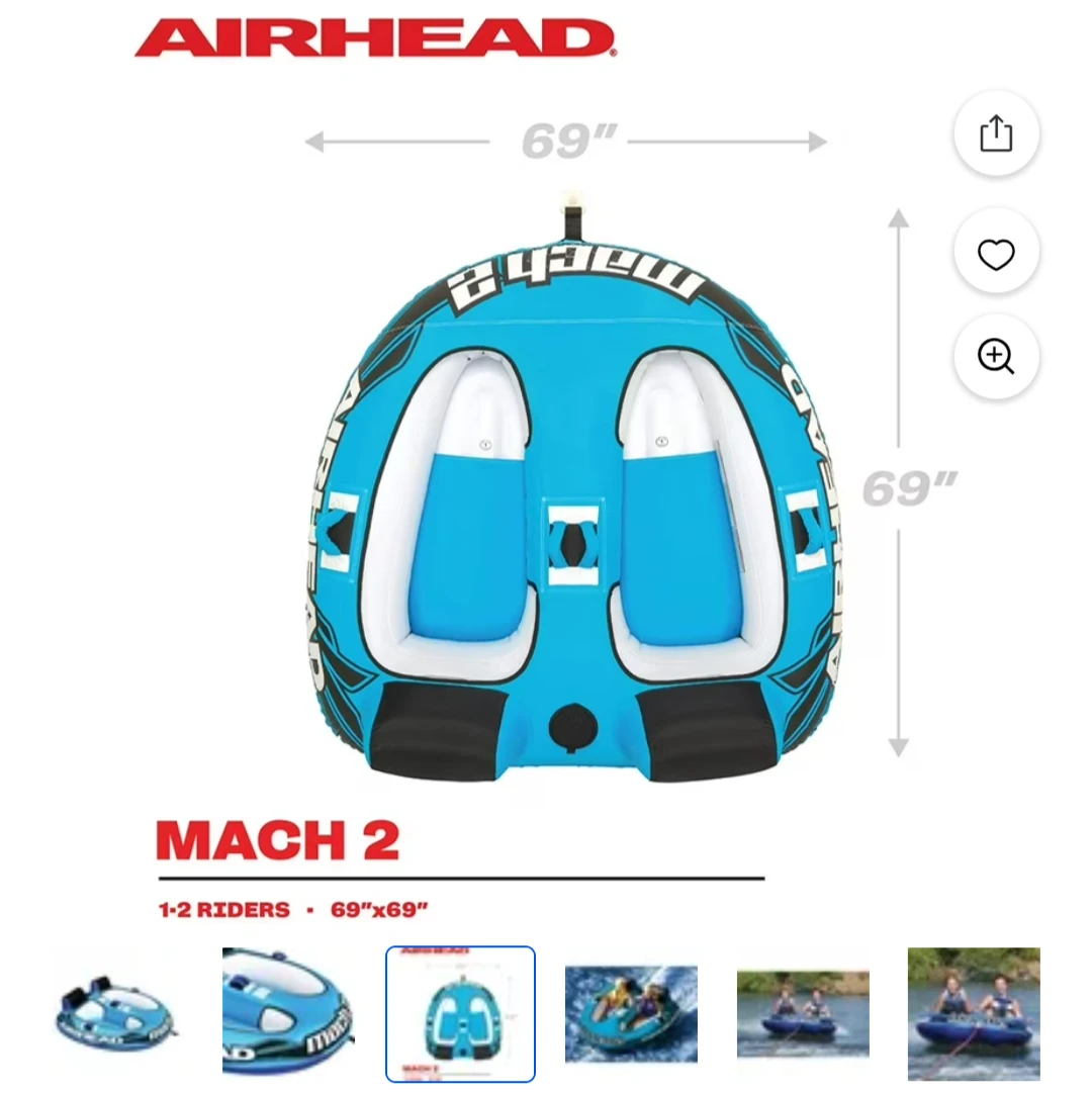 AIRHEAD Mach 2 People Towable Tube with Quick Connect Tow System - photo 4