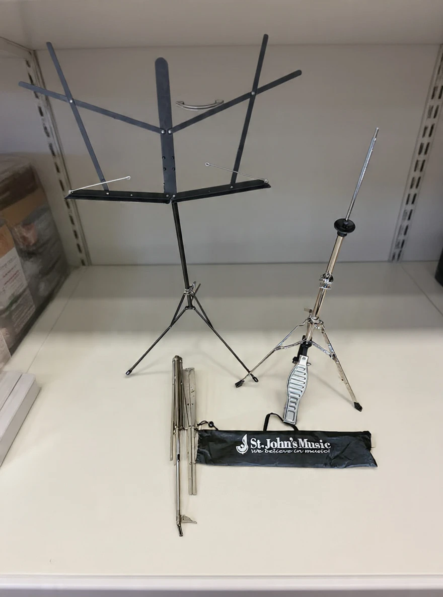 St. John's Music Folding Music Stand and Drum Pedal