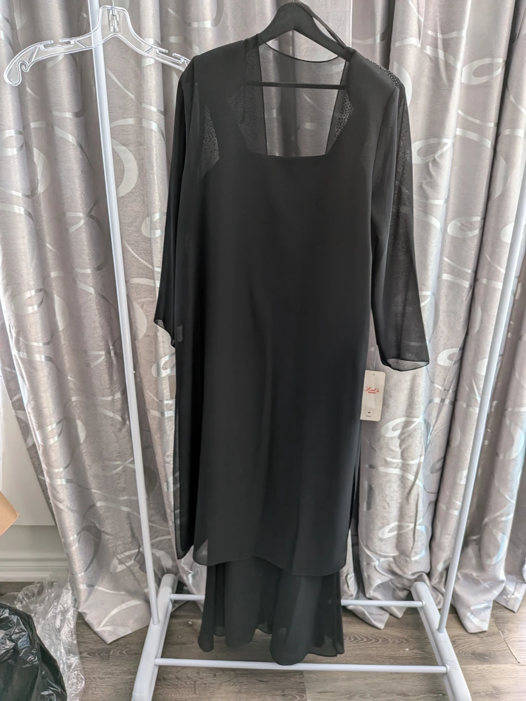 Black Sheer Embellished Layered Dress - photo 2