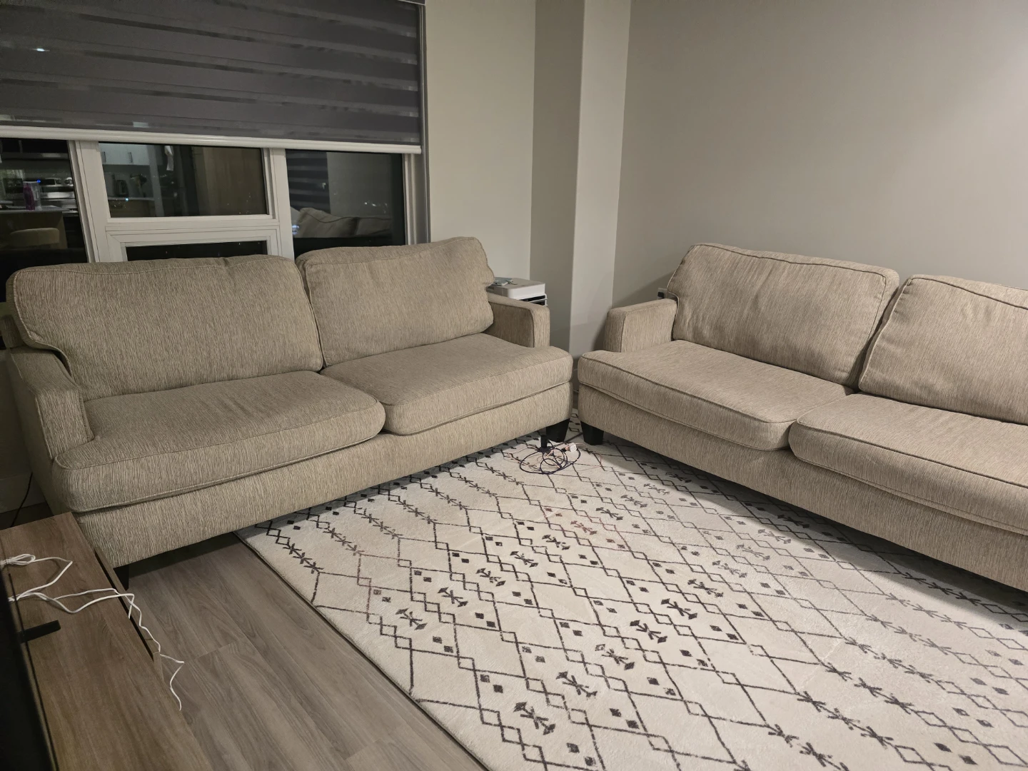 2 Large Beige Sofas