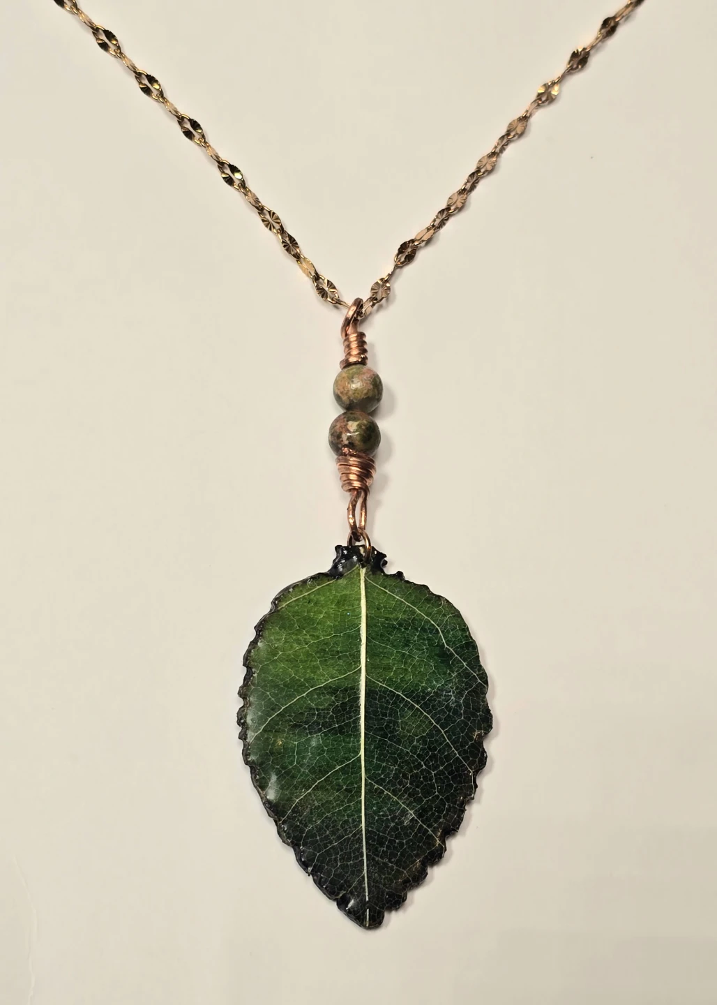 Handmade Real Skeleton Leaf Pendant Necklace
