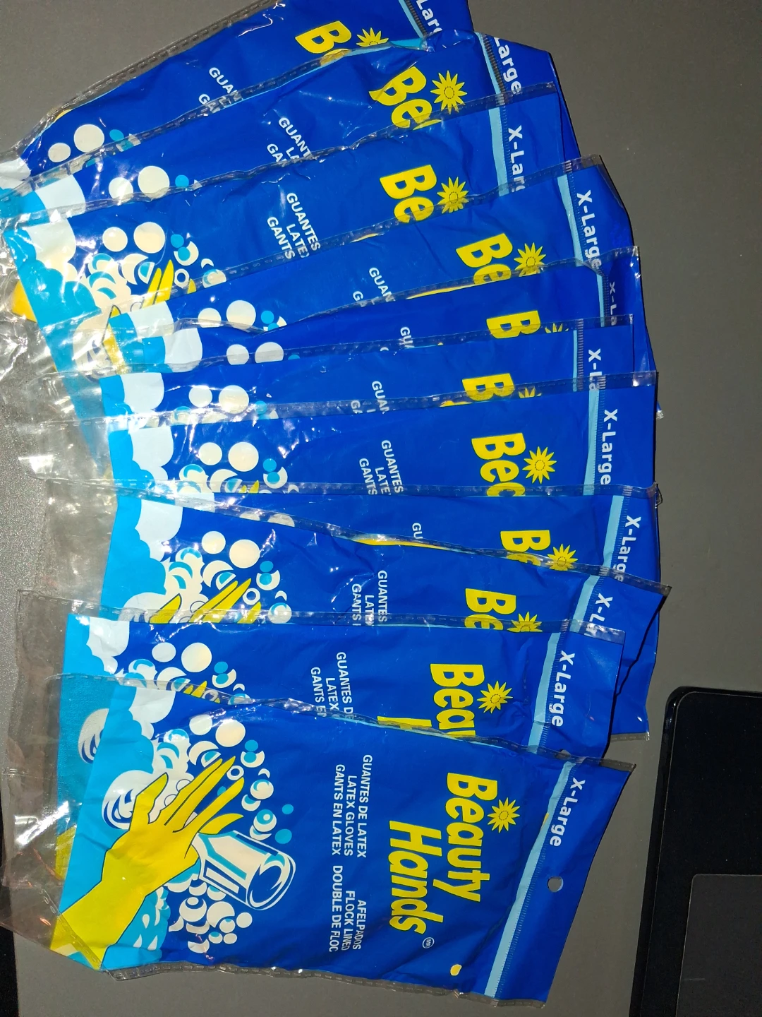 Beauty Hands Flock Lined Latex Gloves - X-Large 3$ each - photo 2