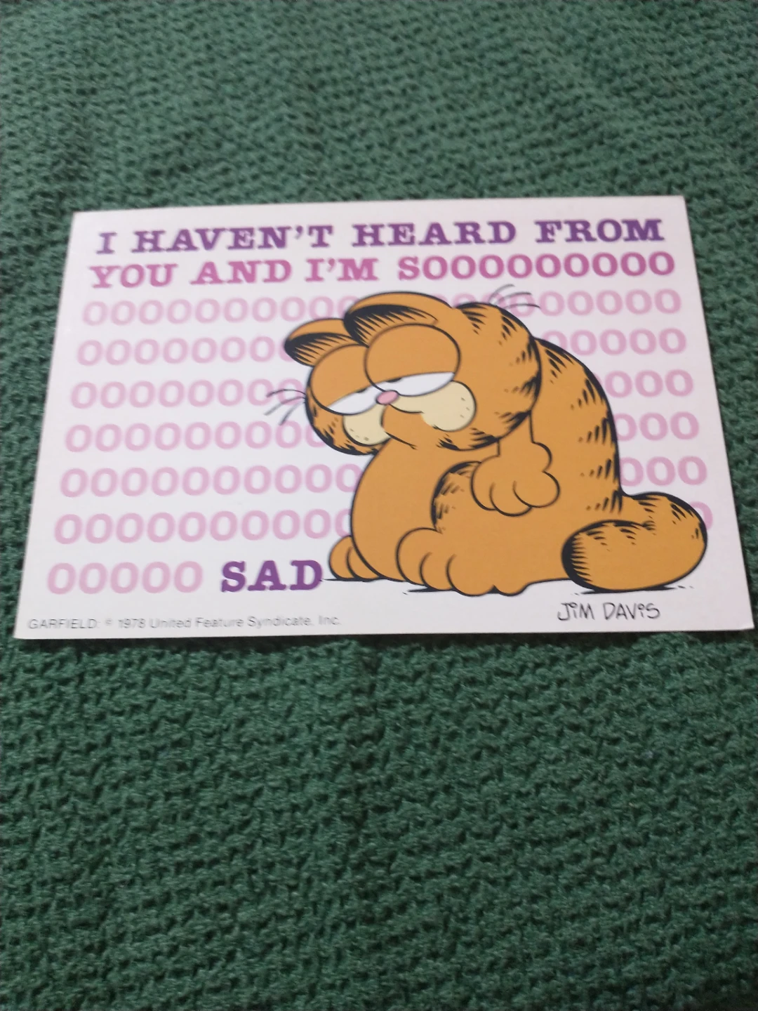 Three 1980s-1990s Garfield Postcards - photo 5