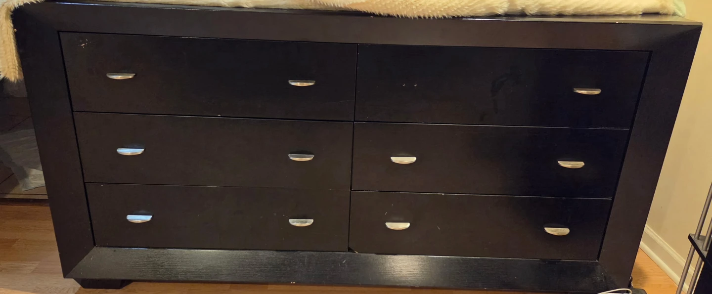 Dark Brown 6-Drawer Dresser and Nightstand Set - photo 2