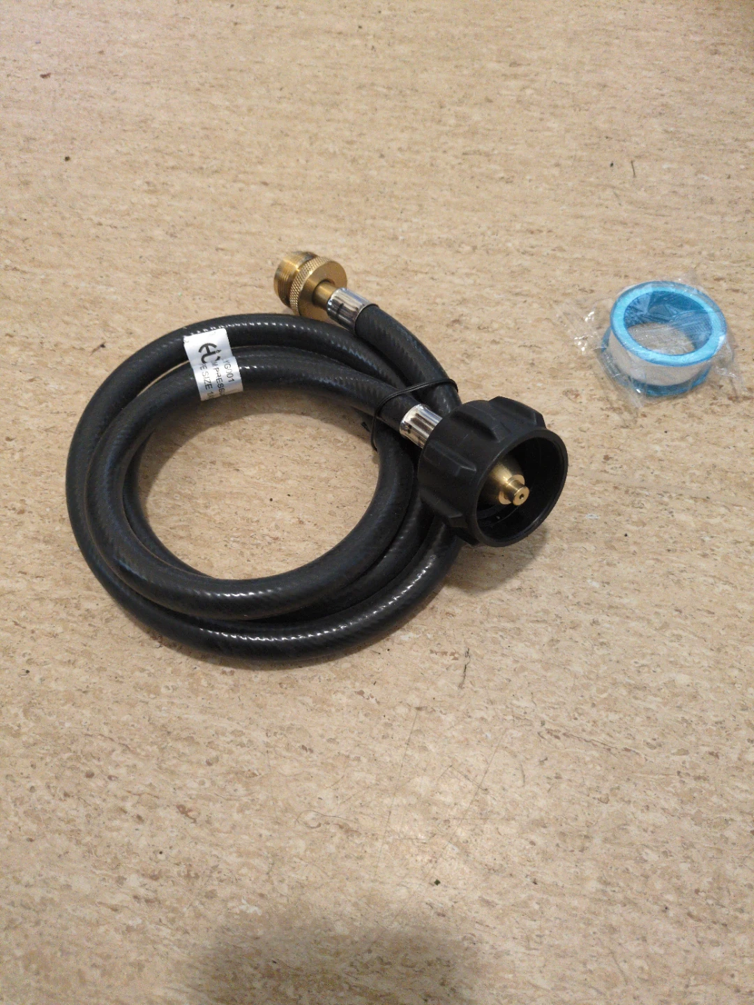 Propane Adapter Hose with Teflon Tape