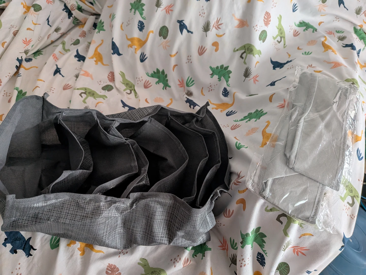 Gray Fabric Hanging Organizer with Pockets