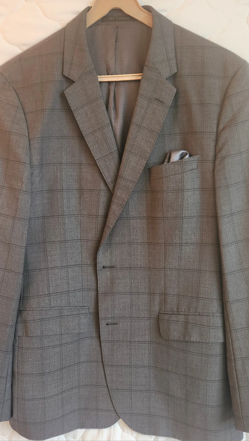 Harry Rosen Hugo Boss Grey Plaid Blazer 42 - photo 2