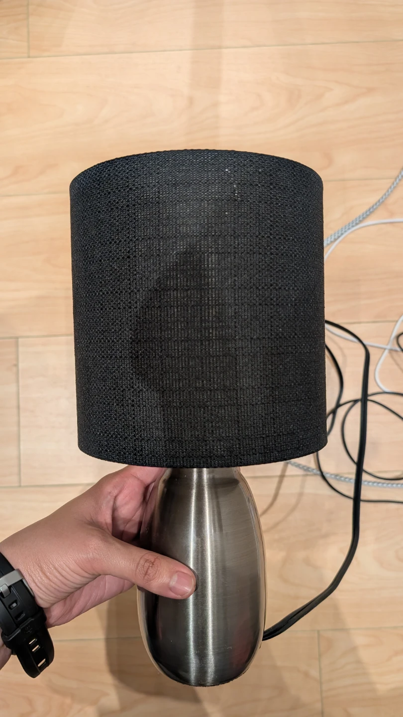 Black Table Lamp with Brushed Nickel Base