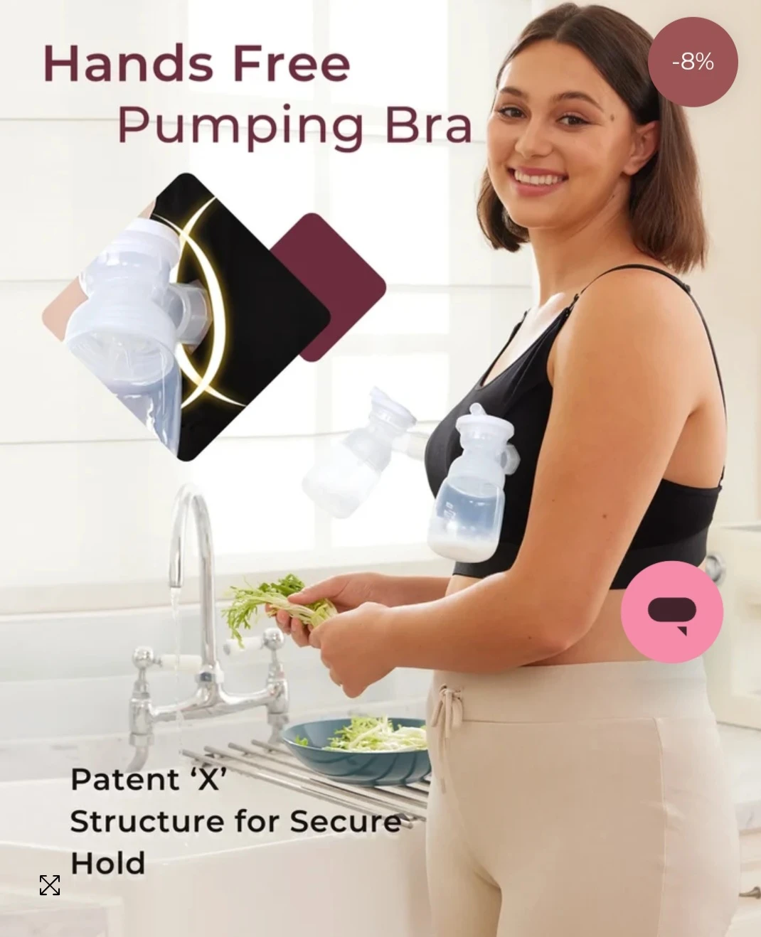 Momcozy Hands-Free Pumping Nursing Bra - Medium - photo 3