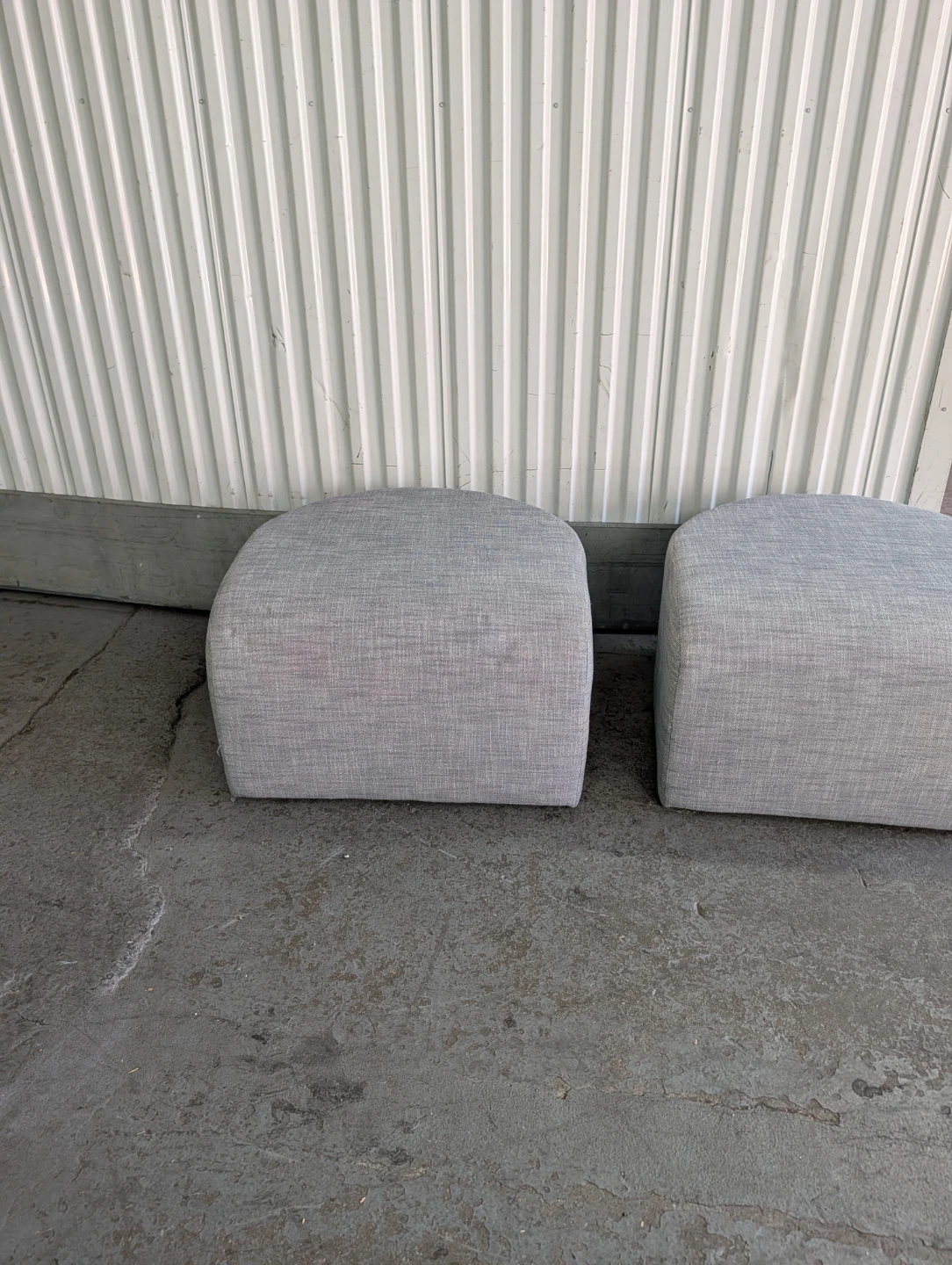 West Elm Tilly Ottoman - Medium, Light Grey
