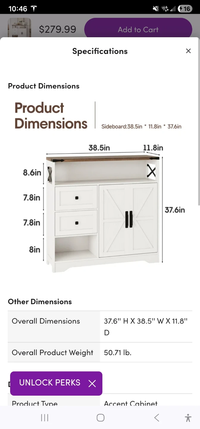 White Accent Cabinet - photo 4