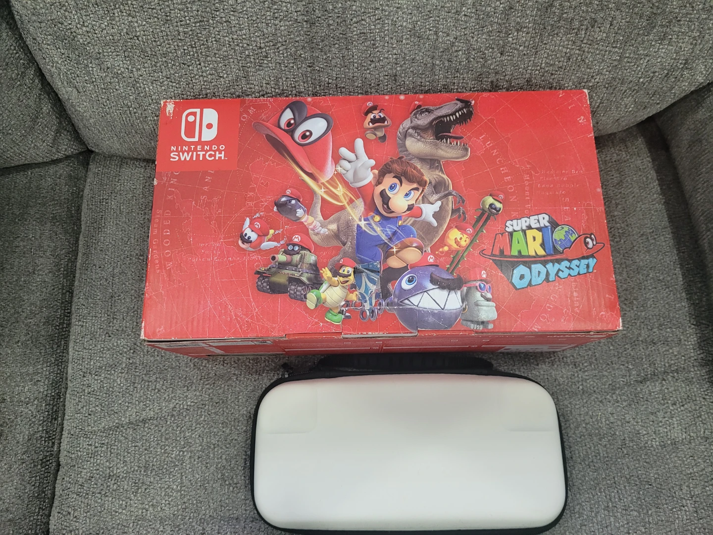 Nintendo Switch Mario Odyssey Edition Box + Dock, Charger & Case
