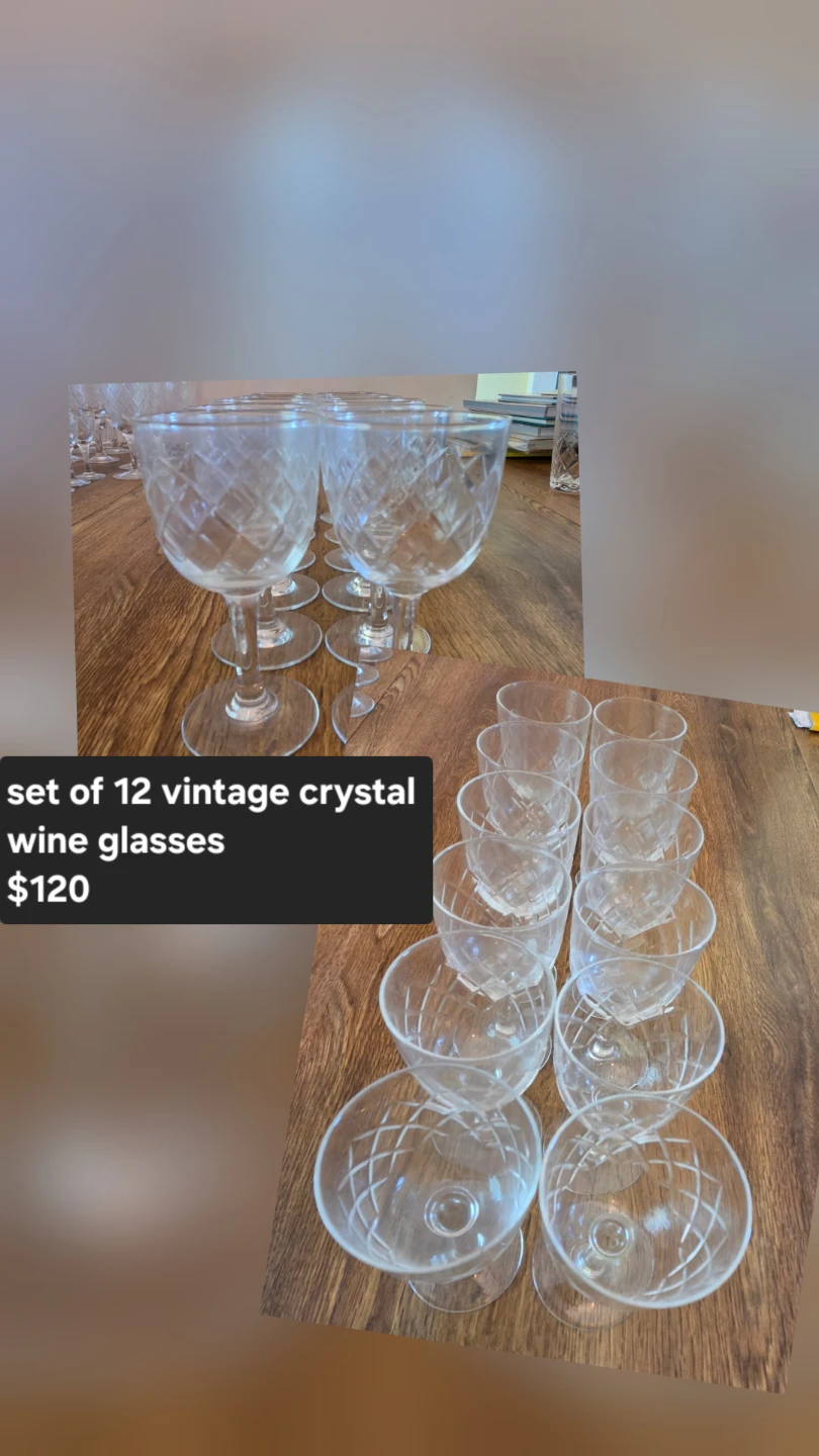 Vintage crystal wine glasses